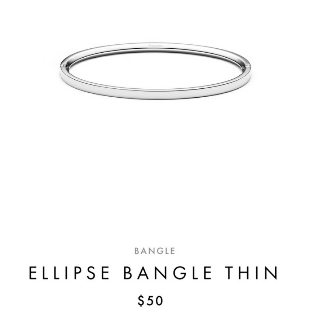 MVMT Ellipse Thin Bangle Bracelet in Silver